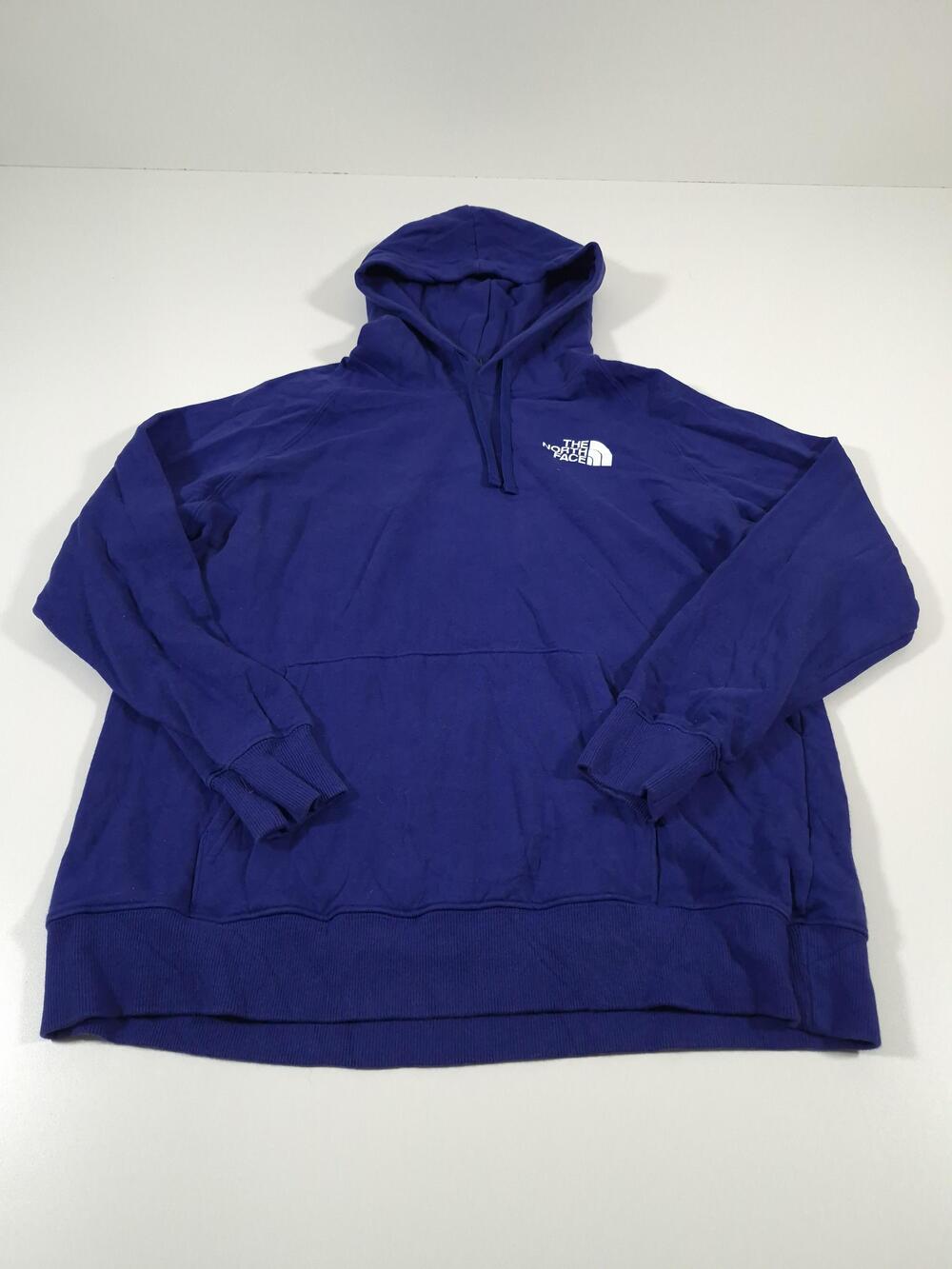 The North Face Hoodie Womens L Blue Never Stop Exploring Graphic Fleece Pullover